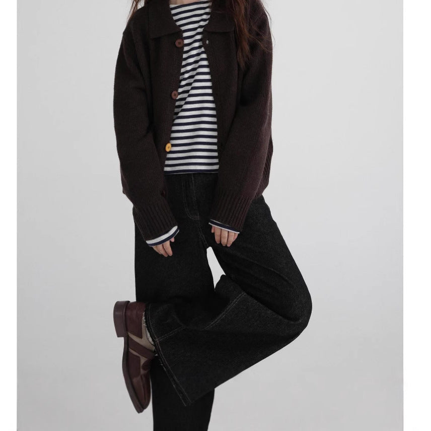 Loose Casual Japanese Retro Lapel Cardigan Coat for Soulmates & Lovers | same ANTHEM - Top
