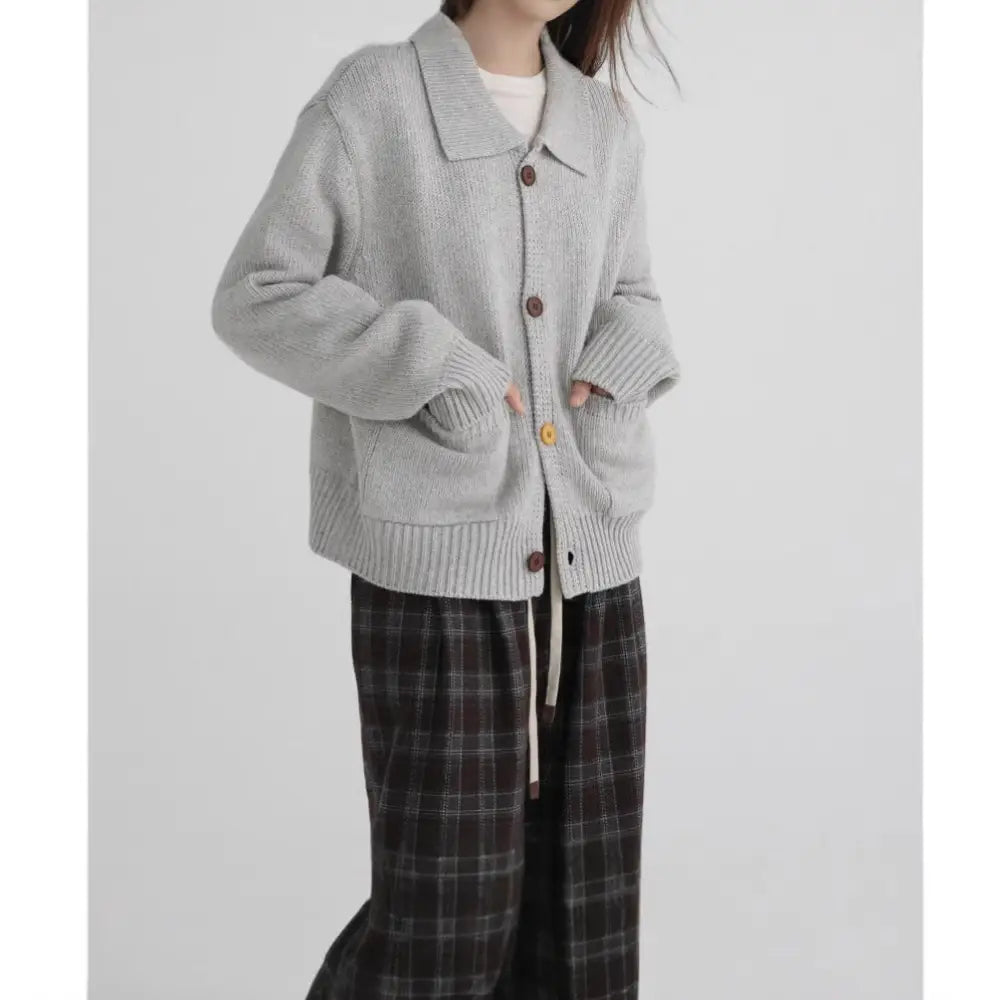 Loose Casual Japanese Retro Lapel Cardigan Coat for Soulmates & Lovers | same ANTHEM - Top