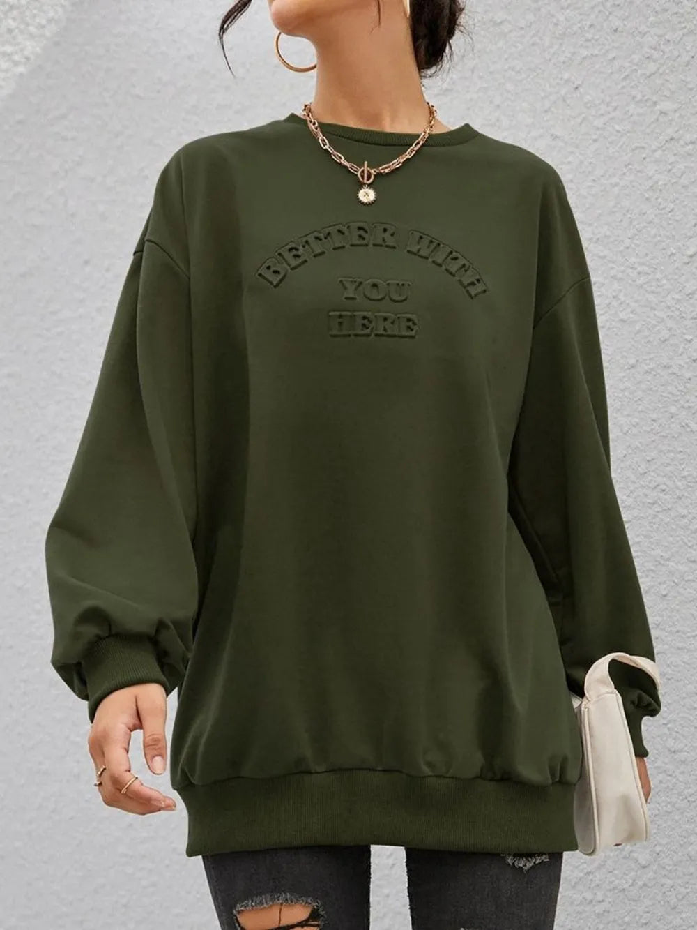 Loose Casual Letter Sweatshirt | Soulmate Style | same ANTHEM Women’s Tops