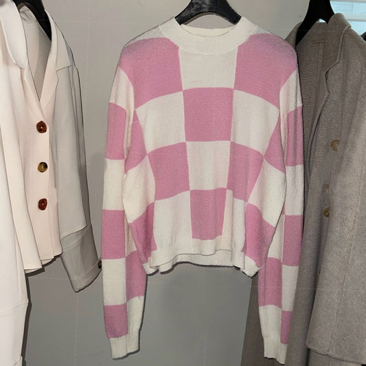 Loose Casual Organic Cotton Plaid Sweater for Soulmates | same ANTHEM
