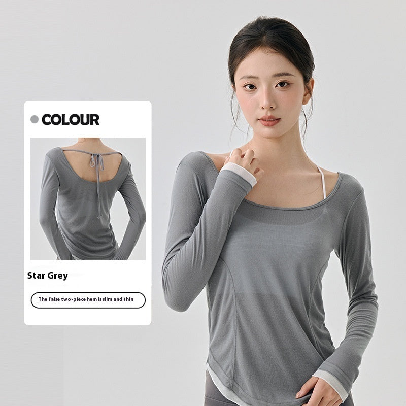 Loose Contrast Hem Backless Blouse – same ANTHEM. Soulmate Streetwear - Star Gray / L