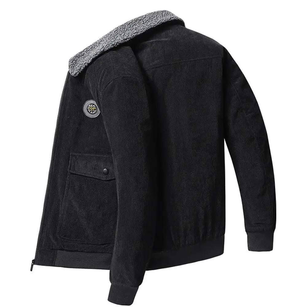 Loose Corduroy Multi-Pocket Jacket | same ANTHEM. Men’s Coats - Black / 2XL