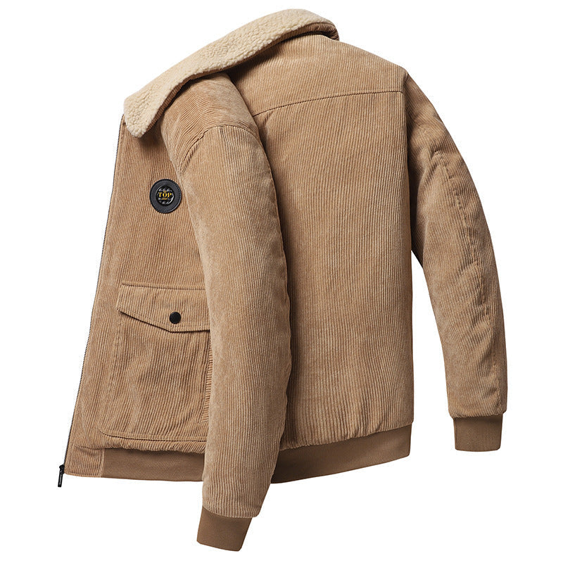 Loose Corduroy Multi-Pocket Jacket | same ANTHEM. Men’s Coats - Khaki / 2XL