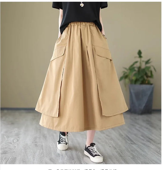 Loose Cotton Cargo Long Skirt – Dreamy Streetwear Made for Soulmates | same ANTHEM.
