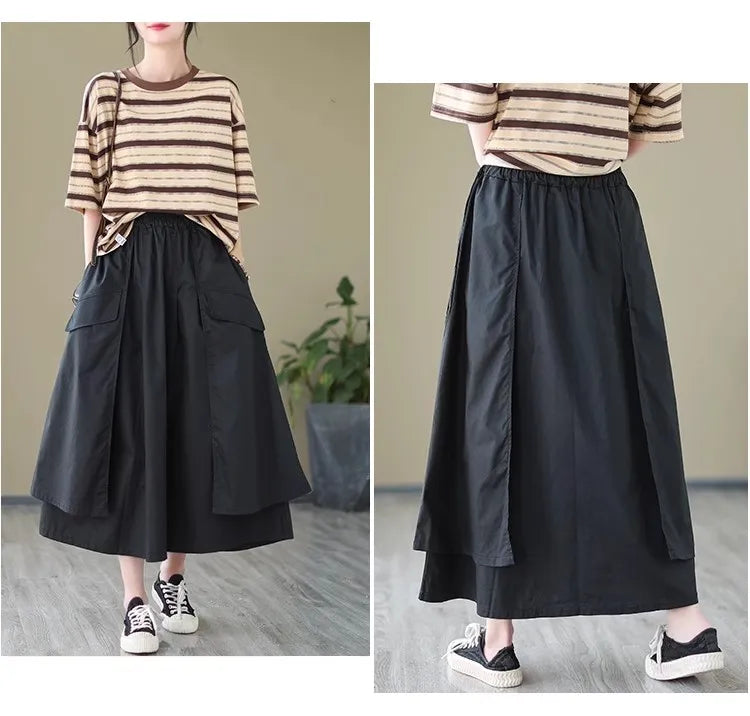 Loose Cotton Cargo Long Skirt – Dreamy Streetwear Made for Soulmates | same ANTHEM.