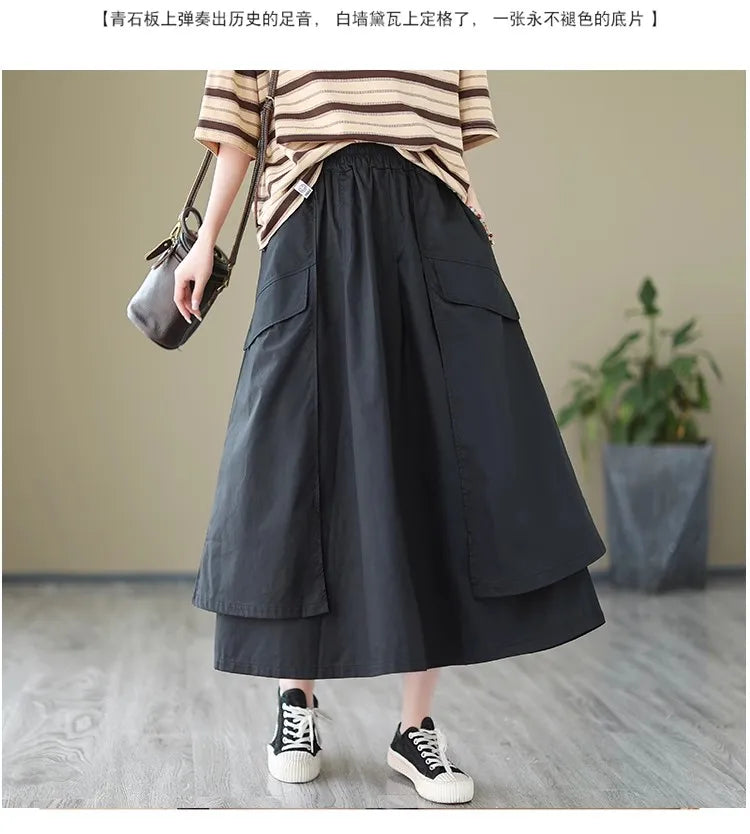 Loose Cotton Cargo Long Skirt – Dreamy Streetwear Made for Soulmates | same ANTHEM.