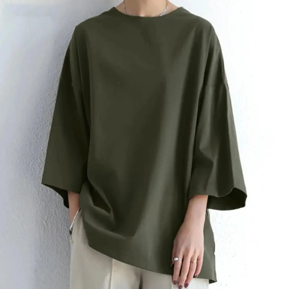 Loose Crew Neck Top – Made for Lovers & Chosen Family | same ANTHEM - Army Green / 2XL