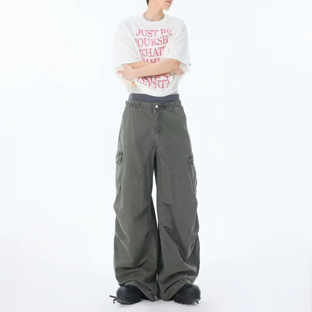 Loose Denim Multi-Pocket Straight Leg Pants | same ANTHEM.