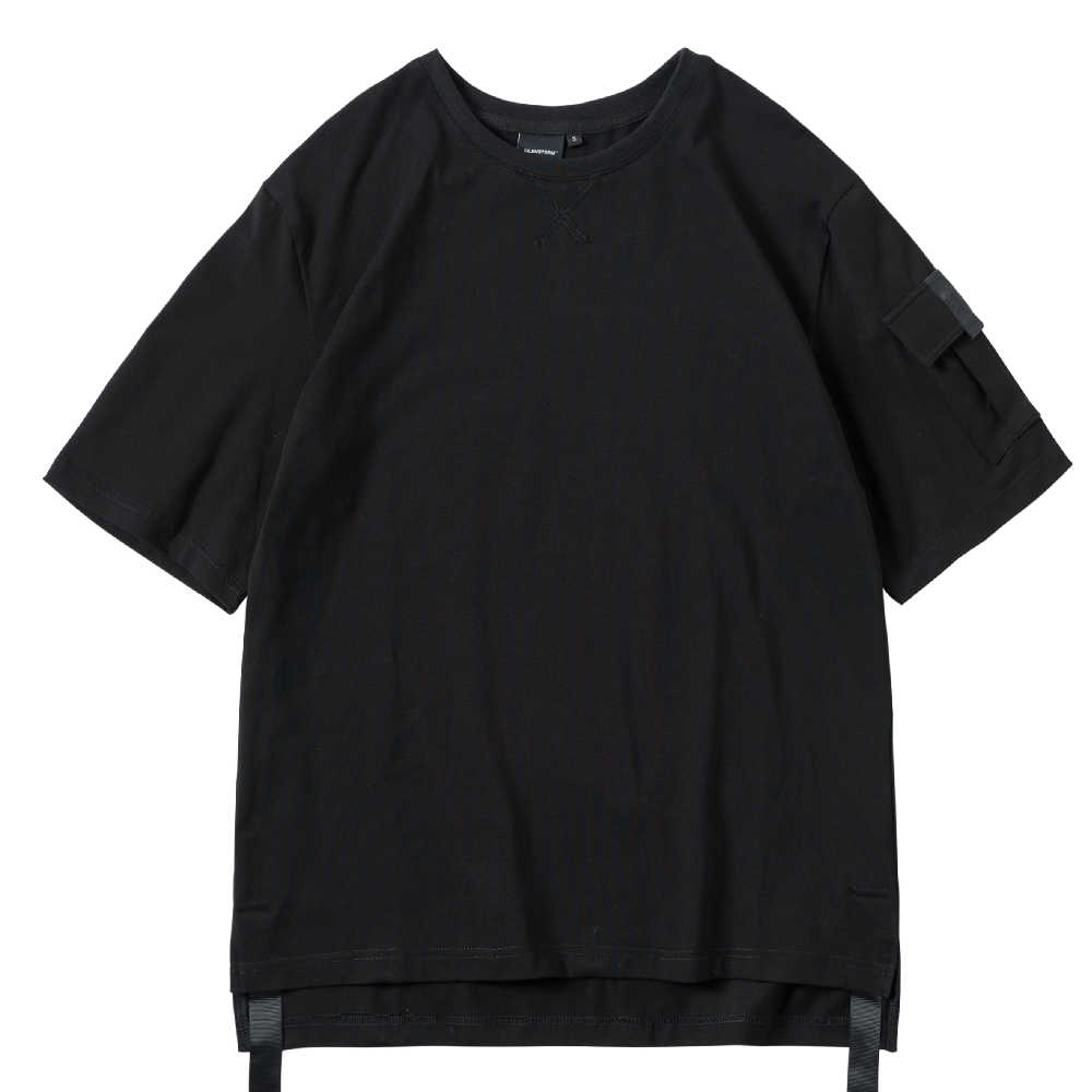 Loose Half Sleeve Shirt With Pockets | same ANTHEM. - Black / L - Bag