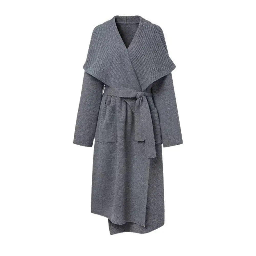 Loose Mid-Length Outerwear Sweater Cardigan Women | Lazy Chic Layer | same ANTHEM. - Grey / One size