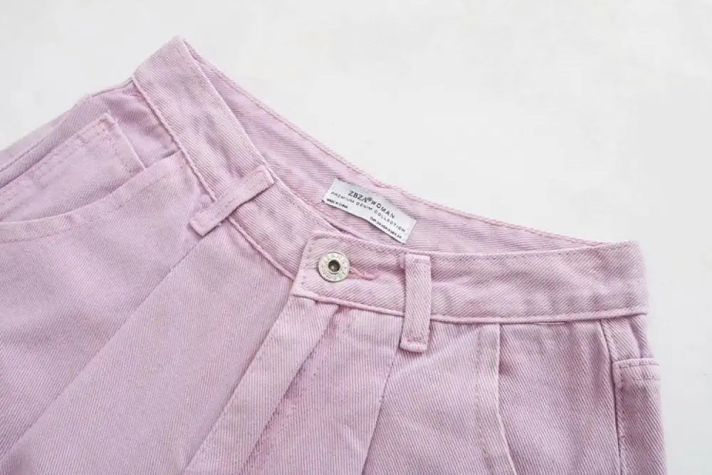 Loose Pleated Purple Denim Pants – Casual Chic | same ANTHEM - Pants