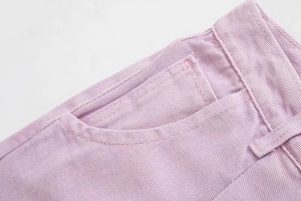 Loose Pleated Purple Denim Pants – Casual Chic | same ANTHEM - Pants