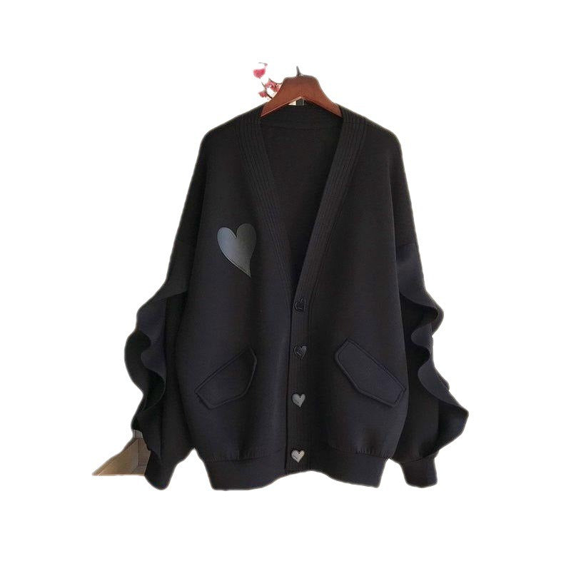 Loose Ruffled Bat Sleeve Cardigan – dreamy soulmate streetwear | same ANTHEM.