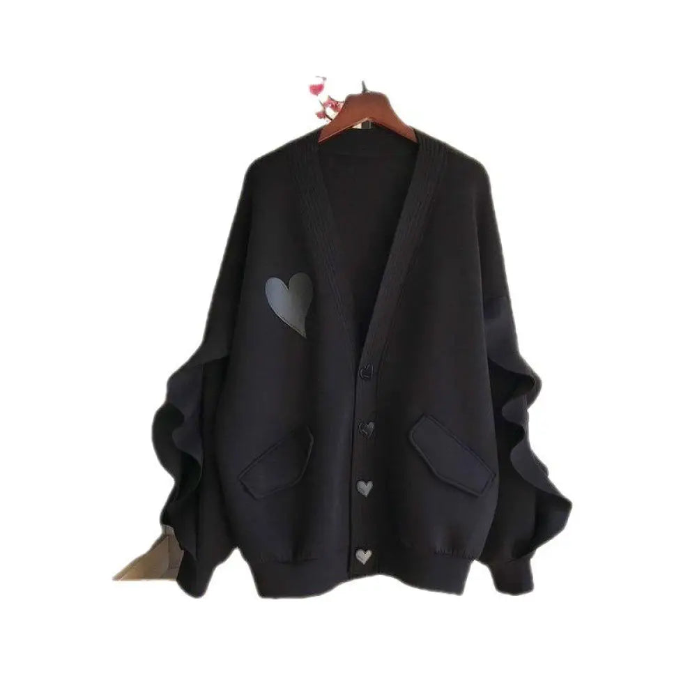 Loose Ruffled Bat Sleeve Cardigan – dreamy soulmate streetwear | same ANTHEM.