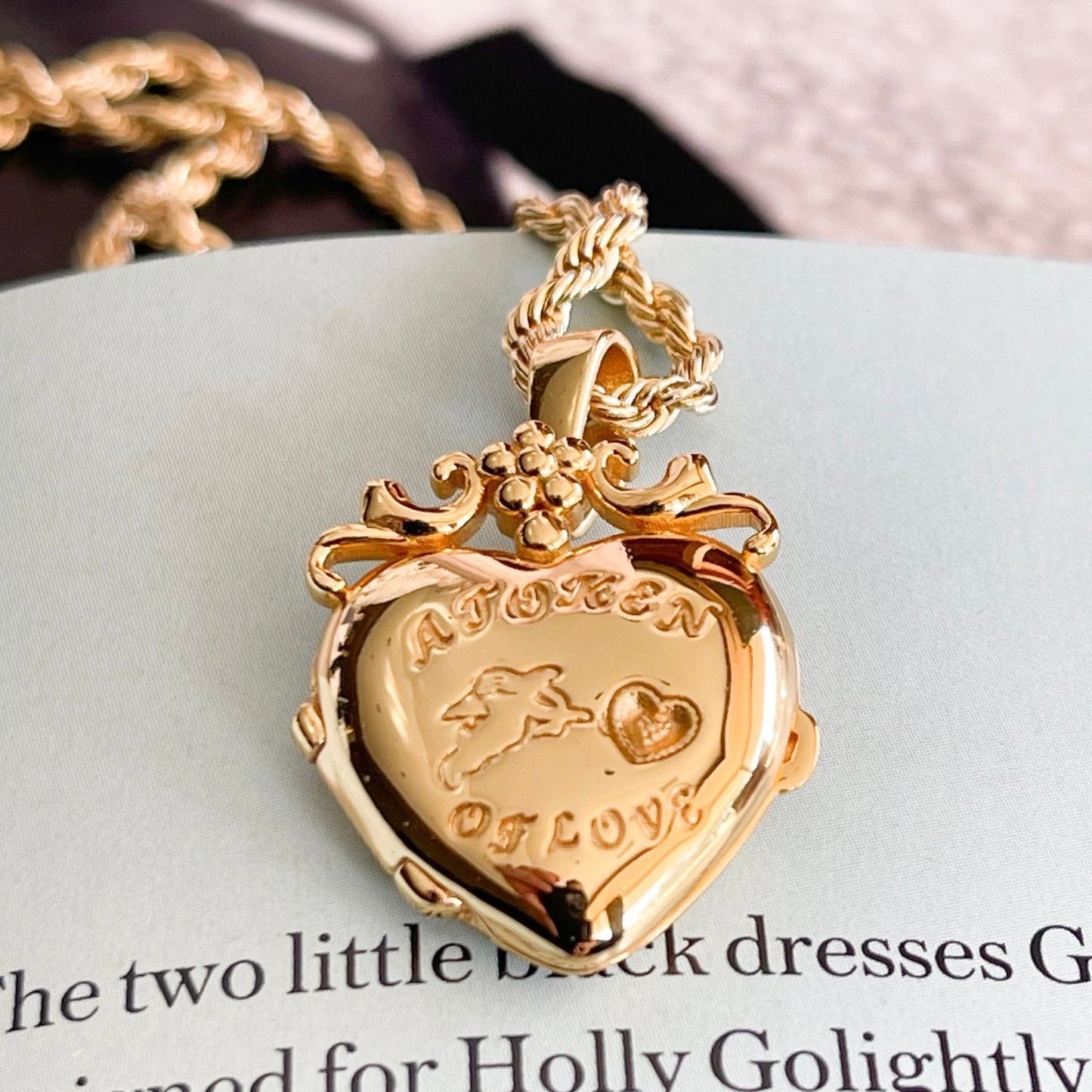 Love Heart Flowers Album Pendant Necklace | Soulmate & Lovers Jewellery | same ANTHEM - LOVE