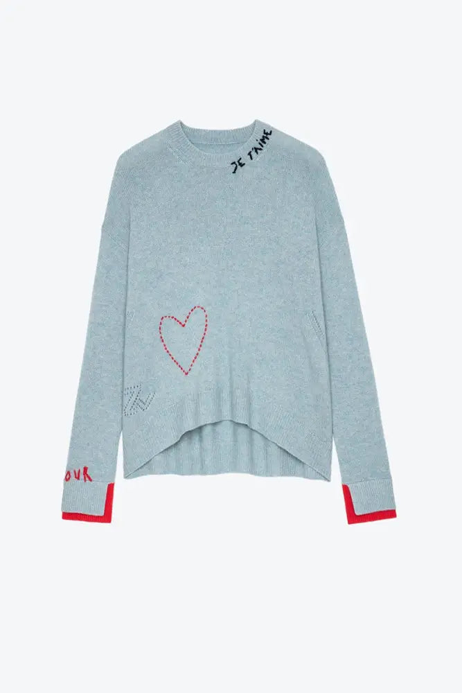 Love Letter Cashmere Sweater – same ANTHEM | Handmade for Soulmates & Lovers - blue / S