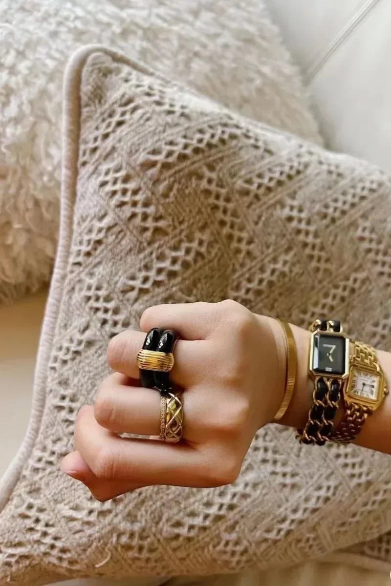 Luxury Enamel Stackable Rings – Unisex Punk Style | same ANTHEM