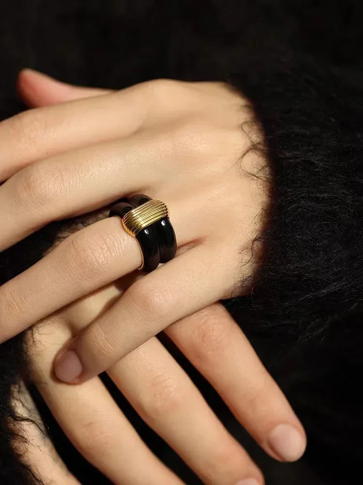 Luxury Enamel Stackable Rings – Unisex Punk Style | same ANTHEM