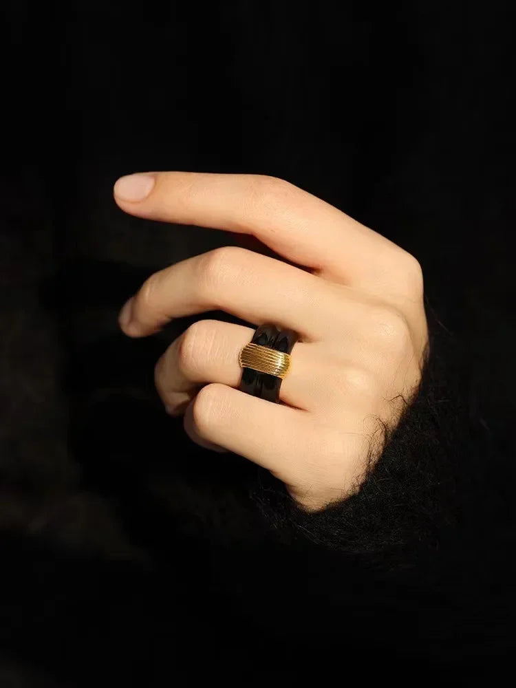 Luxury Enamel Stackable Rings – Unisex Punk Style | same ANTHEM