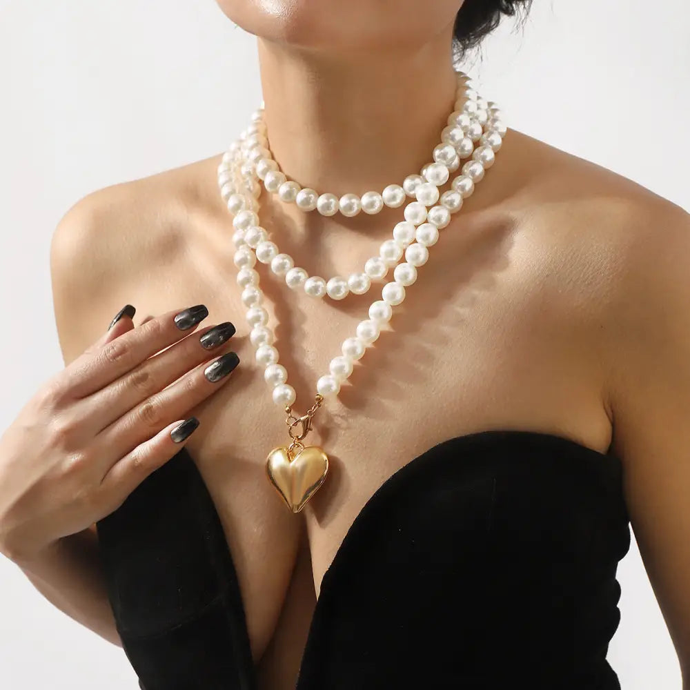 Luxury Heart Pearl Necklace | Boho Chic Soulmate Jewellery | same ANTHEM