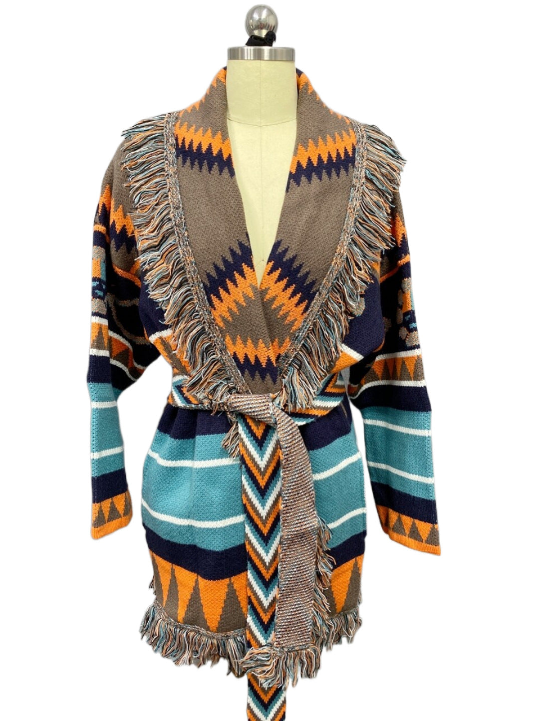 Medium Long Jacquard Cardigan | same ANTHEM. - Coffee Color / S