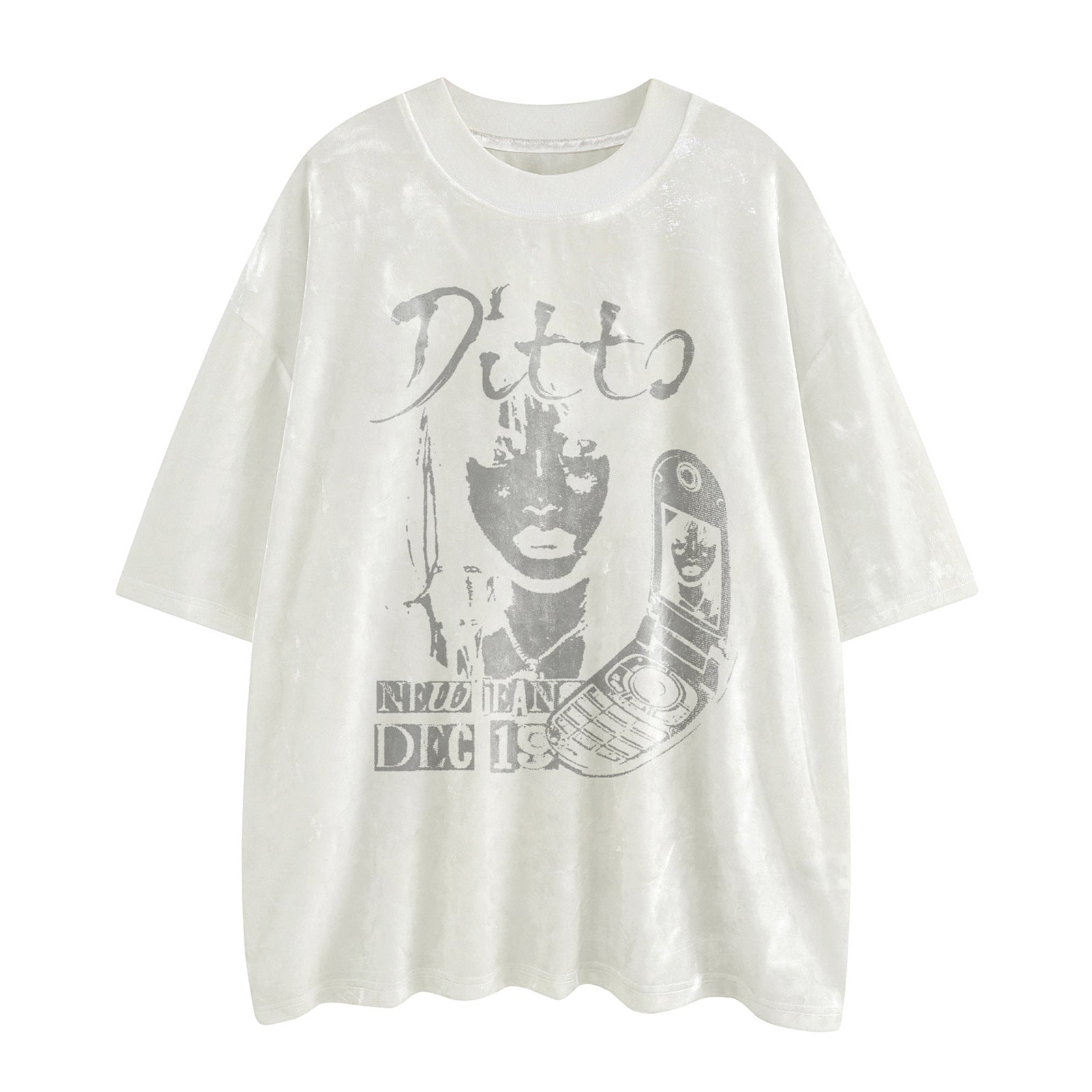 Men’s Abstract Print Velvet T-Shirt | High Street Unisex Summer Top | same ANTHEM.
