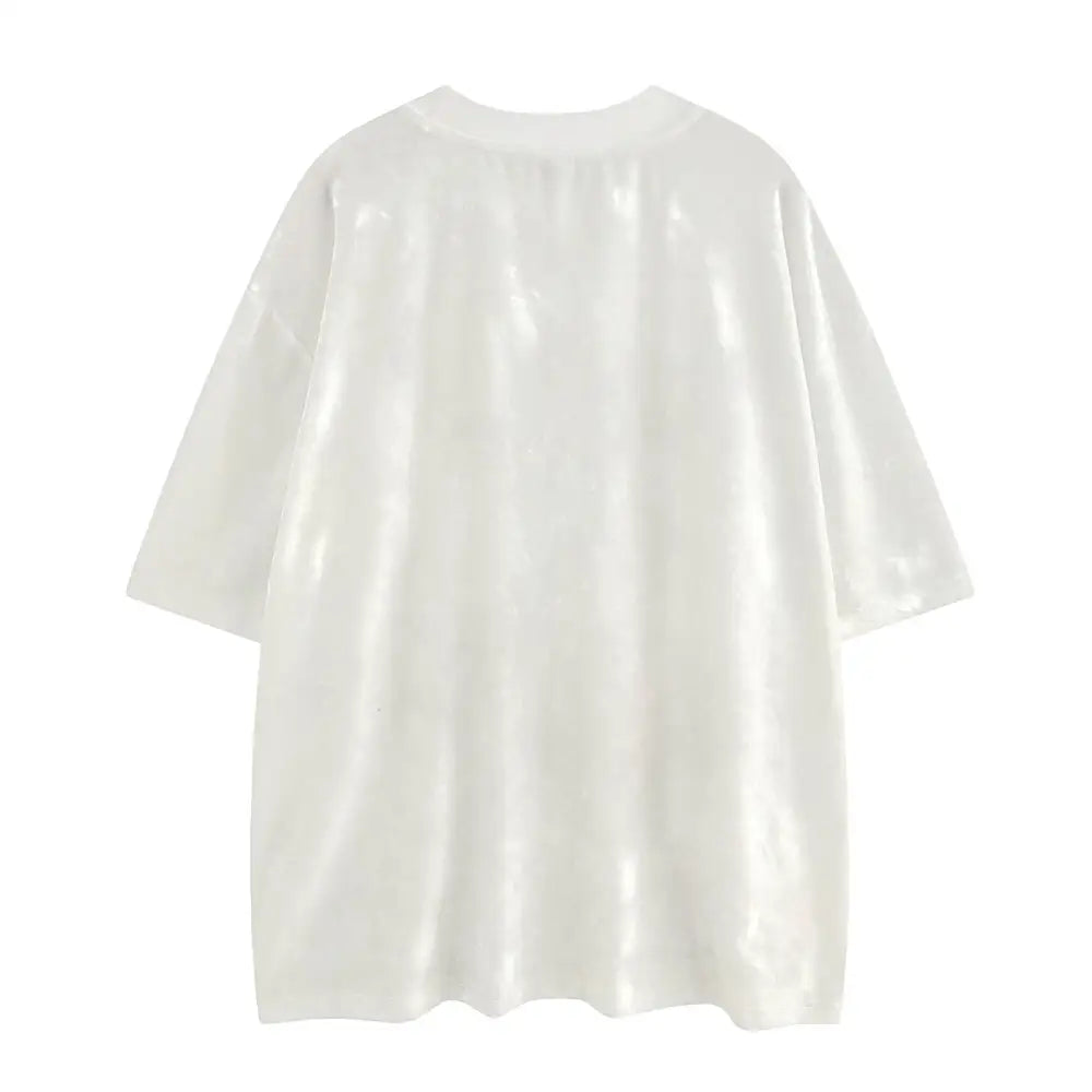 Men’s Abstract Print Velvet T-Shirt | High Street Unisex Summer Top | same ANTHEM.