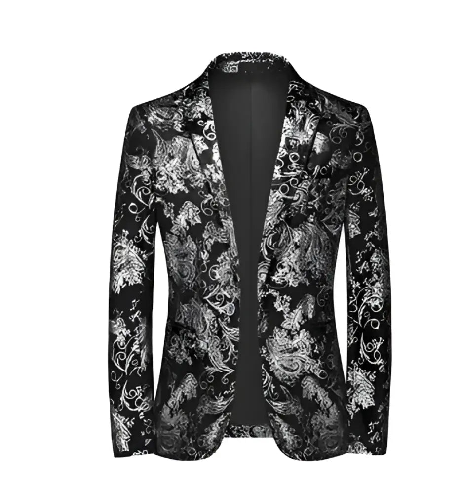 Men’s Bronzing Suit Jacket – Elegant Statement Piece for Weddings & Events | same ANTHEM - Silver / 2XL