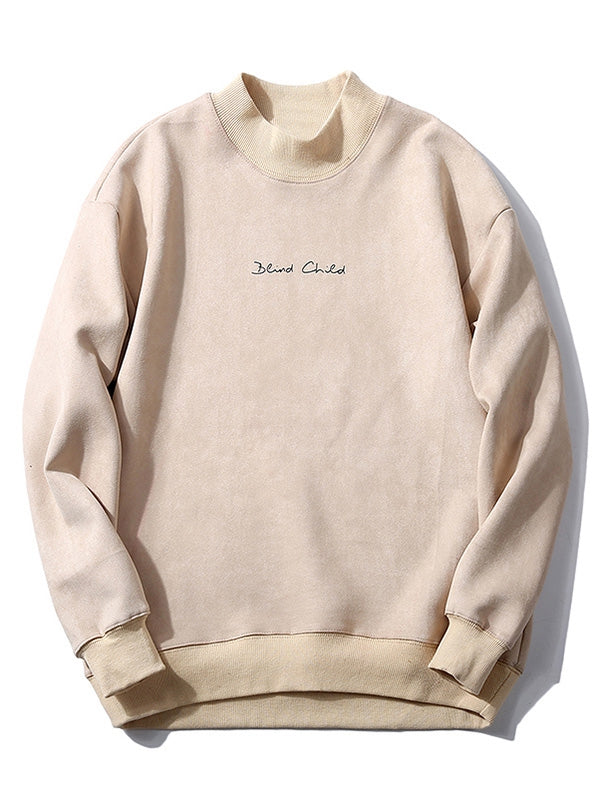 Men’s Chest Letter Print Suede Sweatshirt | Stylish Streetwear | same ANTHEM.