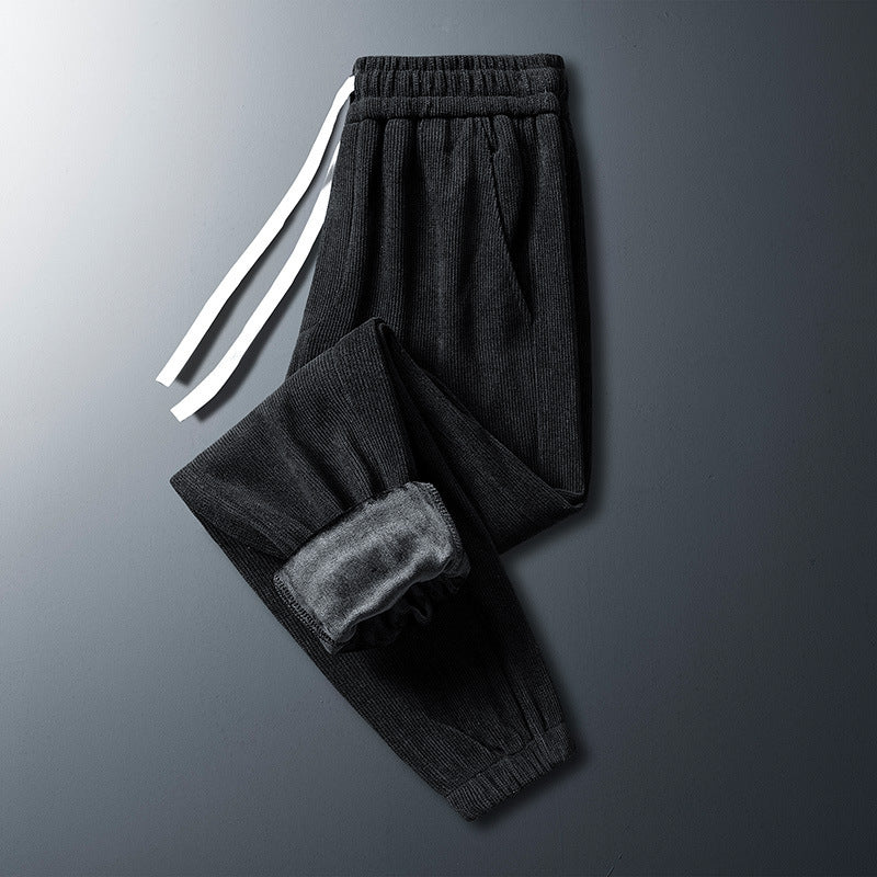 Men’s Corduroy Plush Pants – Casual Cool & Cozy | same ANTHEM - Black plush / 2XL - Pants