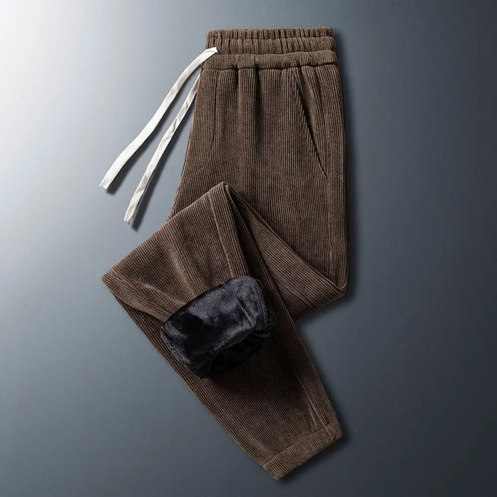 Men’s Corduroy Plush Pants – Casual Cool & Cozy | same ANTHEM - Coffee plush / 2XL - Pants