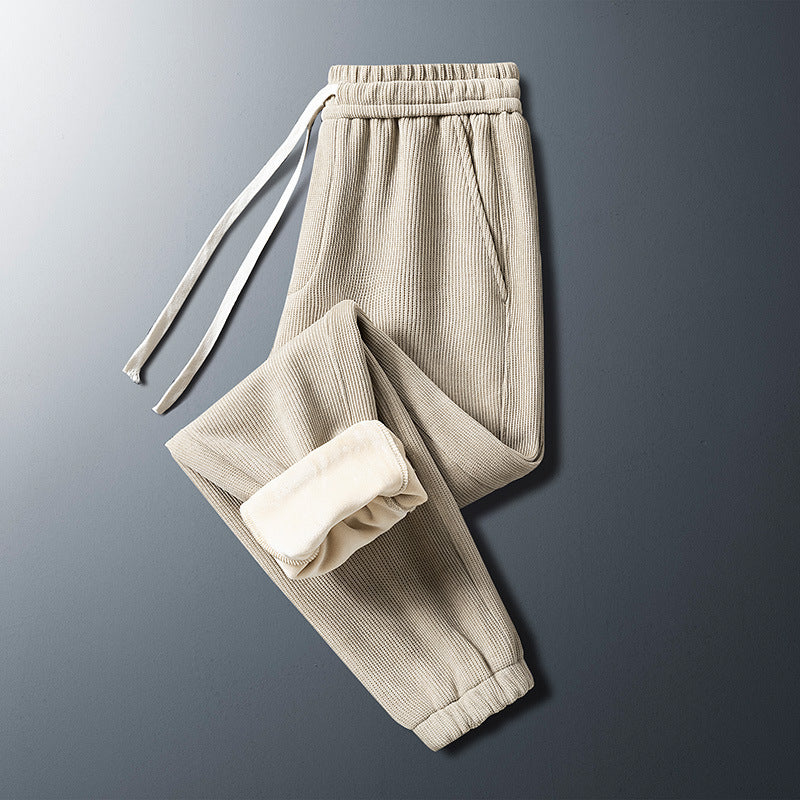Men’s Corduroy Plush Pants – Casual Cool & Cozy | same ANTHEM - Khaki plush / 2XL - Pants