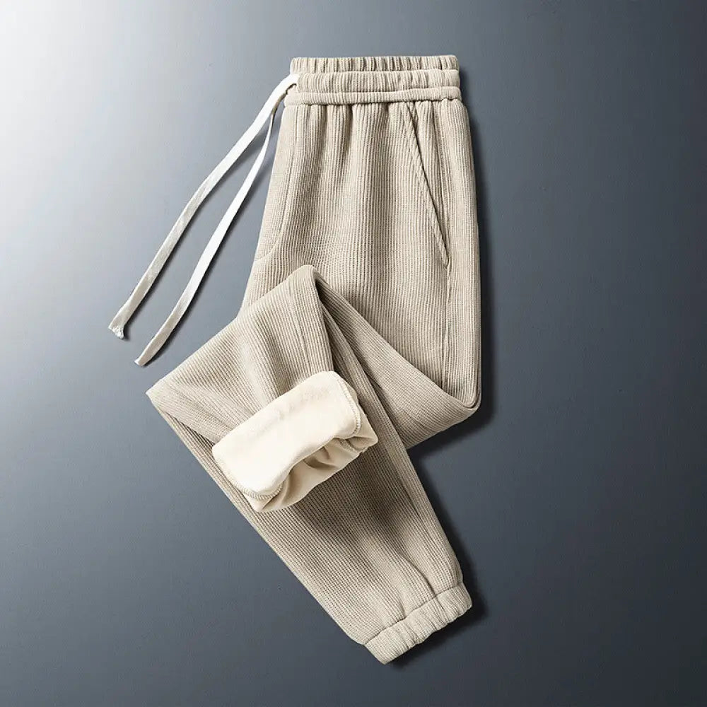 Men’s Corduroy Plush Pants – Casual Cool & Cozy | same ANTHEM - Khaki plush / 2XL - Pants