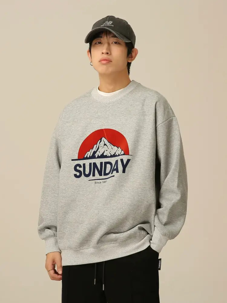 Men’s Cotton Round Neck Sweater – Streetwear Chic | same ANTHEM - Grey / XXL