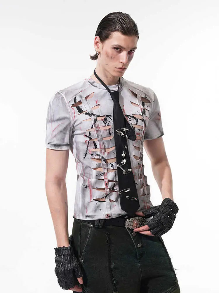 Men’s Cut-Out Stretch Tight Tee – same ANTHEM. Soulmate Streetwear