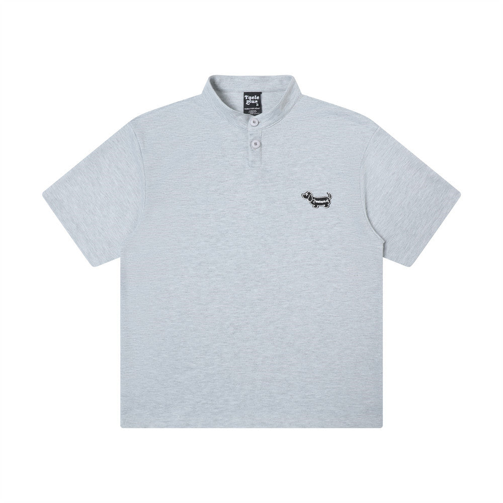 Men’s Dachshund Polo Shirt – same ANTHEM. Playful Soulmate Streetwear - Gray / M