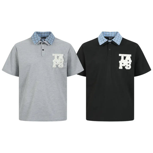 Men’s Double Collar Plaid Polo | Short Sleeve Streetwear Top | same ANTHEM.