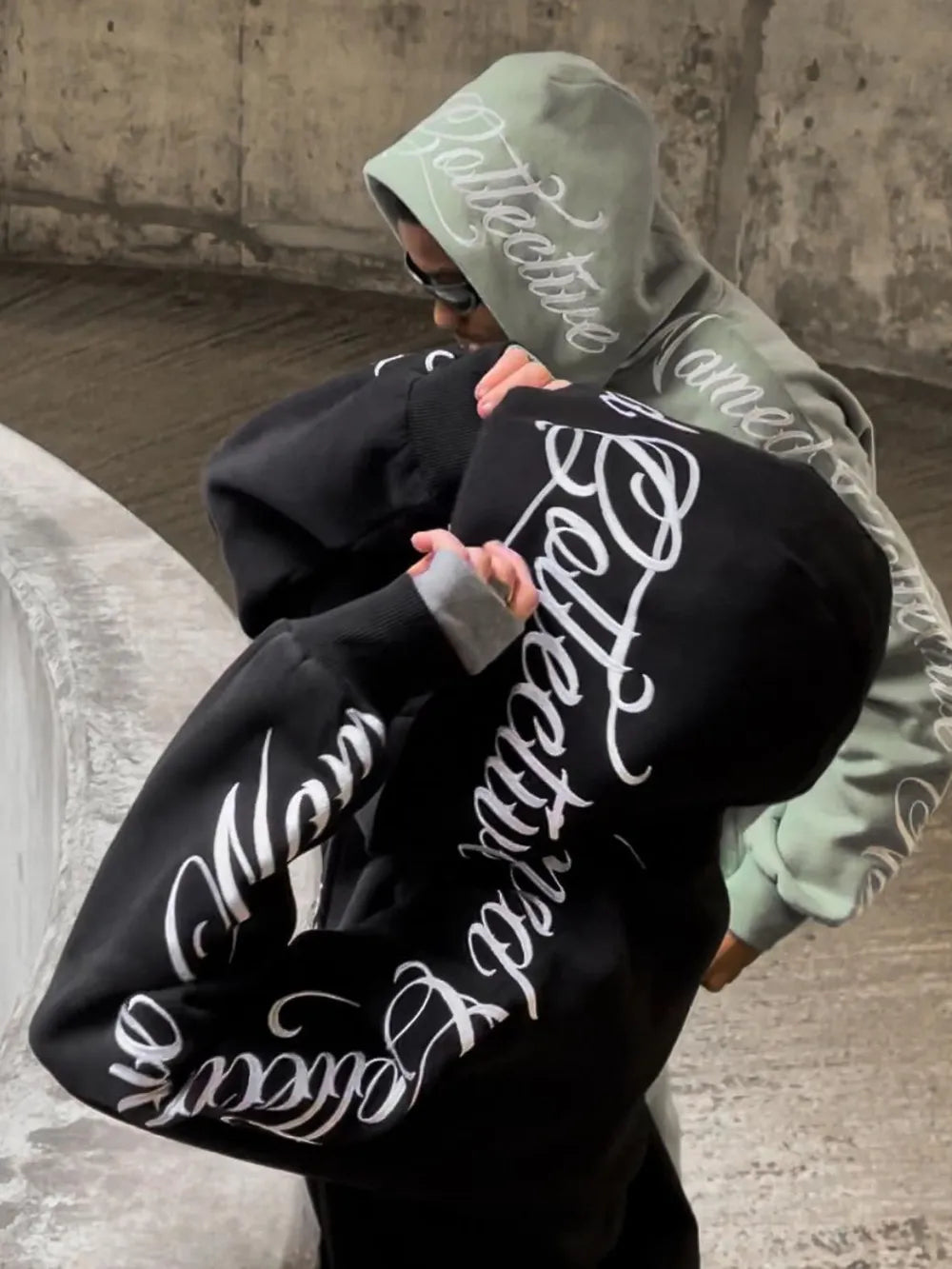 Men’s Embroidered Letter Long Sleeve Hoodie | Casual Streetwear | same ANTHEM - Black / L