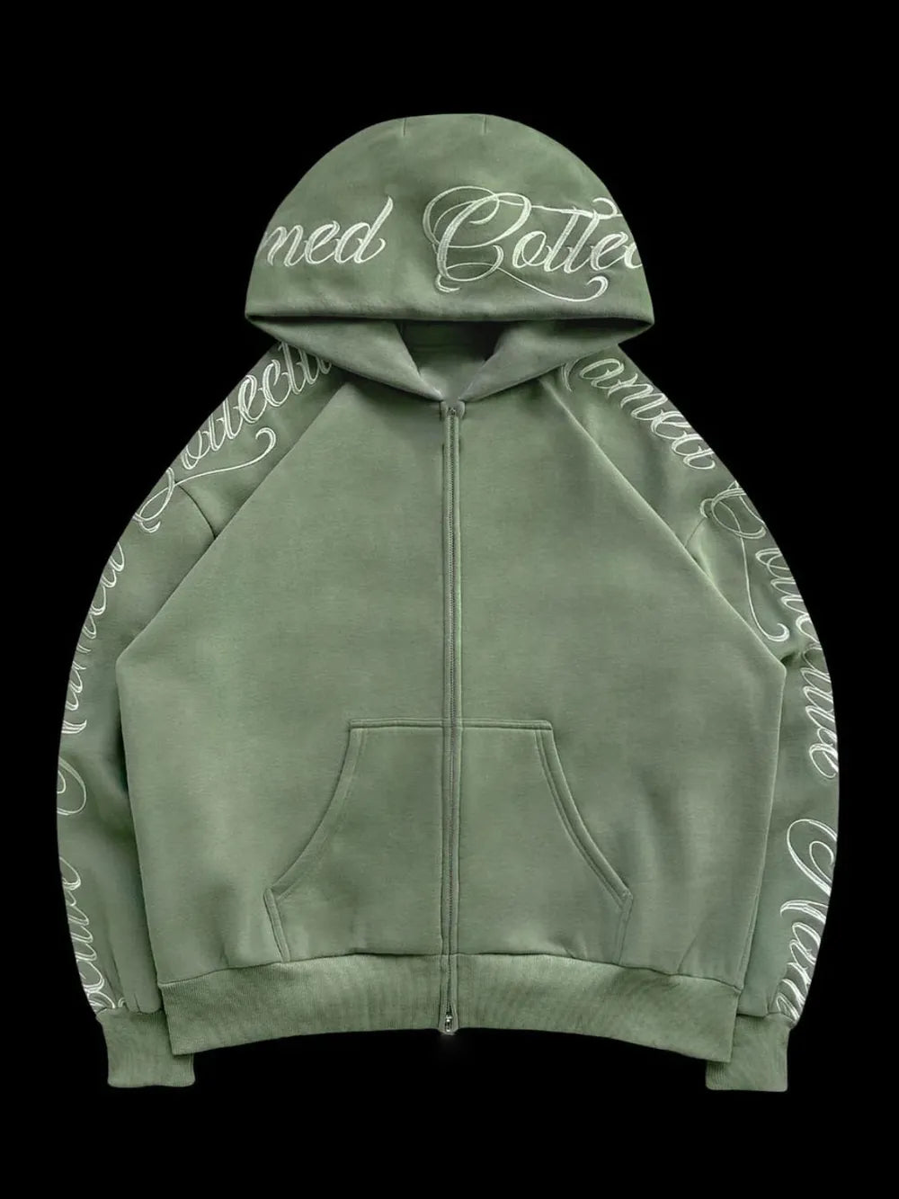 Men’s Embroidered Letter Long Sleeve Hoodie | Casual Streetwear | same ANTHEM - Moss / S