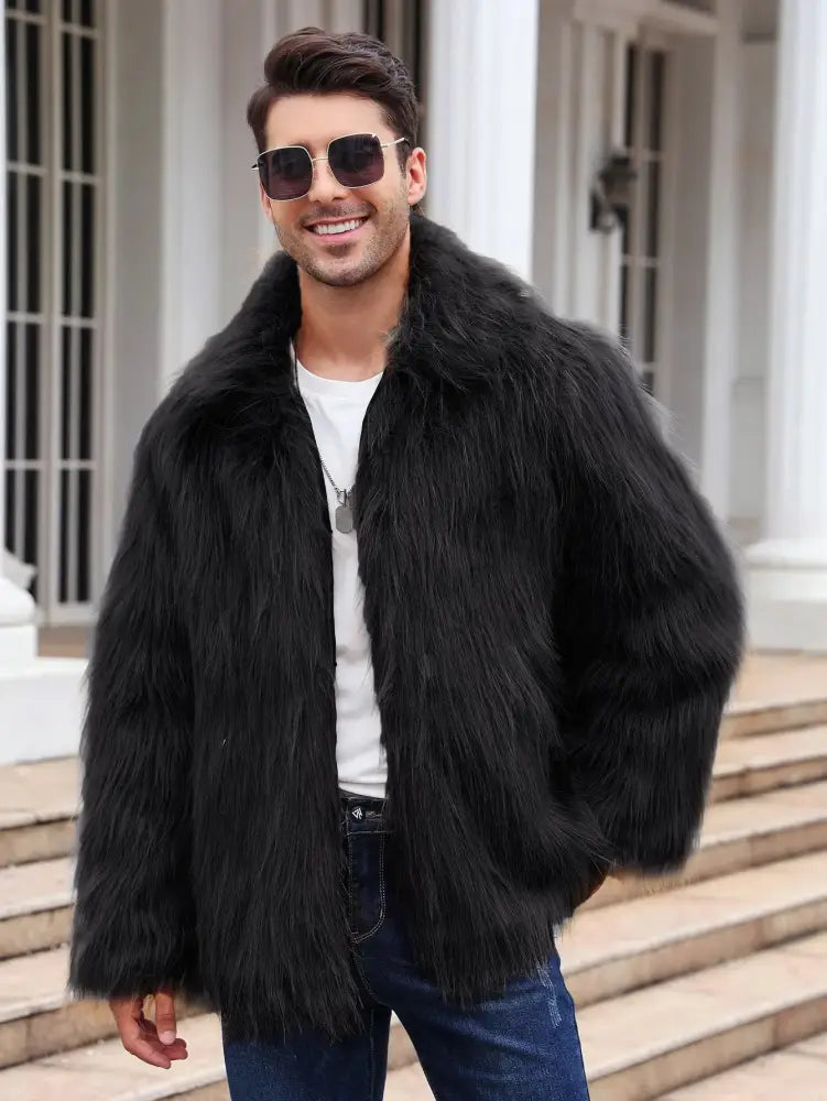 Men’s Faux Fox Fur Jacket | Luxury Winter Streetwear Coat | same ANTHEM