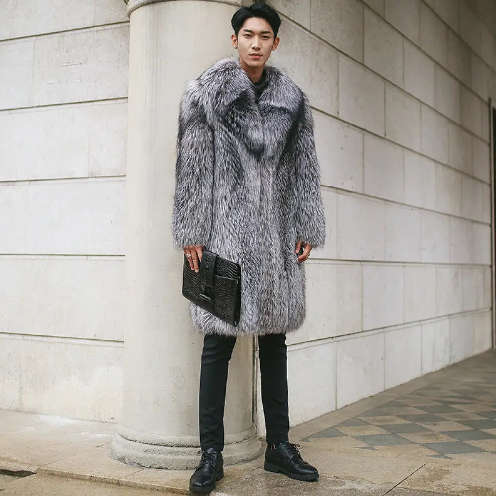 Men’s Faux Mink Fur Long Coat – same ANTHEM | Soulmate Streetwear - Coat