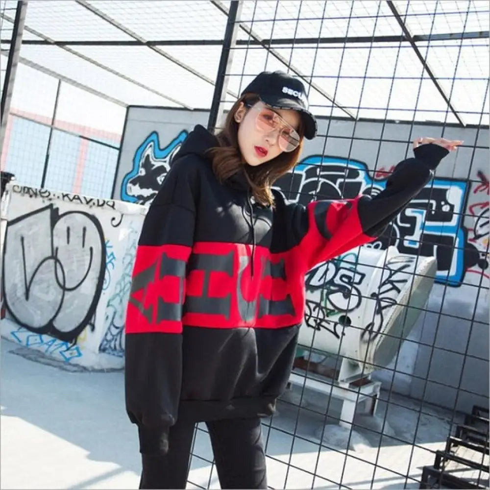 Men’s Hip Hop Hoodie – Letter Print Streetwear | same ANTHEM - MS BLACK / M