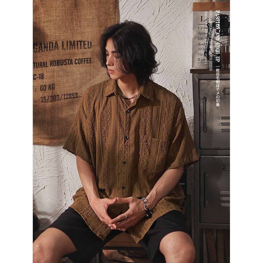 Men’s Hollow-Out Short-Sleeved Shirt | Casual Cool Style | same ANTHEM