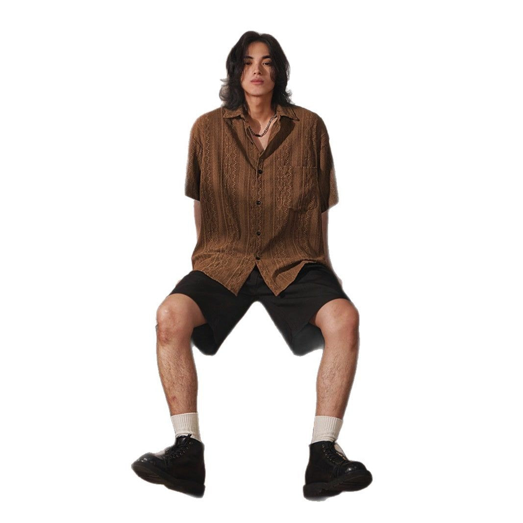 Men’s Hollow-Out Short-Sleeved Shirt | Casual Cool Style | same ANTHEM