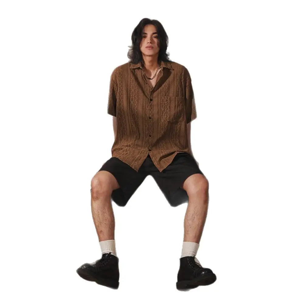Men’s Hollow-Out Short-Sleeved Shirt | Casual Cool Style | same ANTHEM