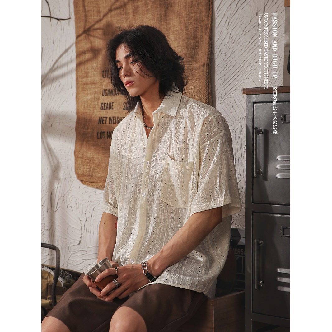 Men’s Hollow-Out Short-Sleeved Shirt | Casual Cool Style | same ANTHEM