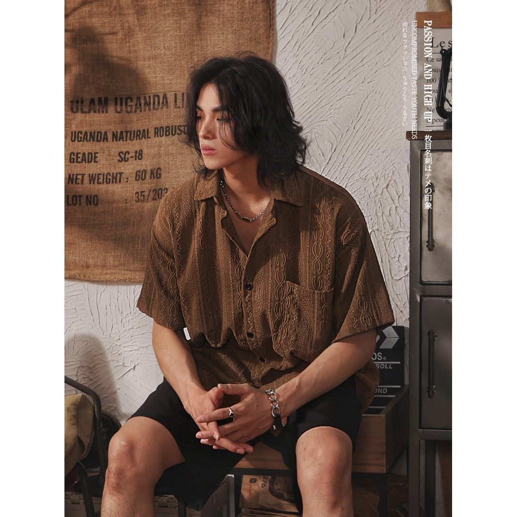 Men’s Hollow-Out Short-Sleeved Shirt | Casual Cool Style | same ANTHEM