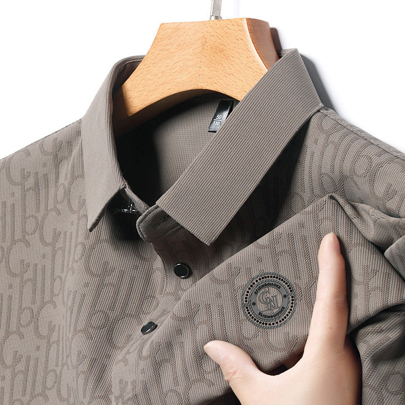 Men’s Ice Silk Short Sleeve T-shirt – Casual Cool Summer Essential | same ANTHEM - Brown / 2XL