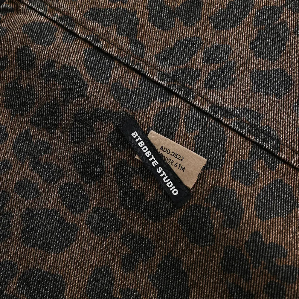 Men’s Leopard Print Denim Jacket | same ANTHEM. Soulmate Streetwear