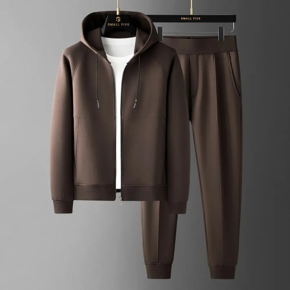 Men’s Light Luxury Cardigan Sweater Set – Chic Two-Piece Streetwear | same ANTHEM - Brown Suit / 2XL